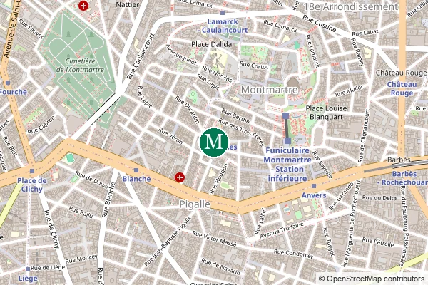 Carte de la station de métro Abbesses à Paris