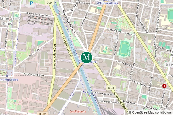 Carte de la station de métro Aimé Césaire à Paris