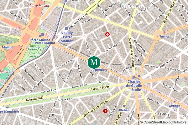 Carte de la station de métro Argentine à Paris