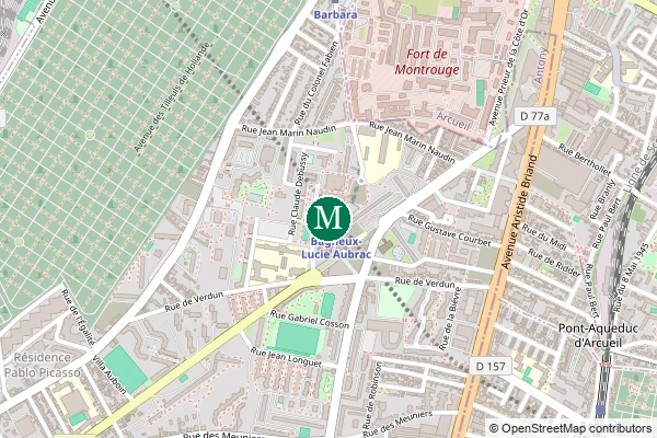 Carte de la station de métro Bagneux - Lucie Aubrac à Paris