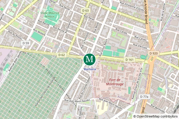 Carte de la station de métro Barbara à Paris