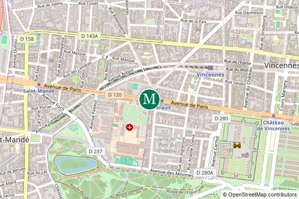 Carte de la station de métro Bérault à Paris