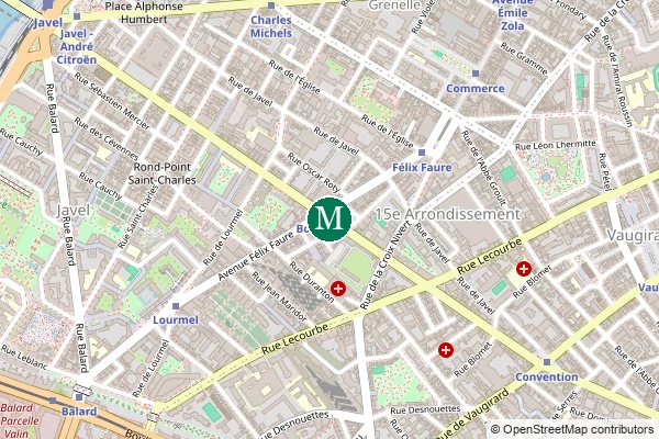 Carte de la station de métro Boucicaut à Paris
