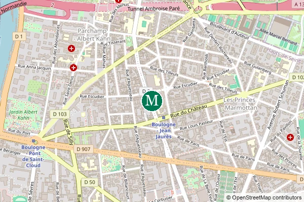 Carte de la station de métro Boulogne Jean Jaurès à Paris