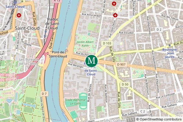 Carte de la station de métro Boulogne Pont de Saint-Cloud à Paris