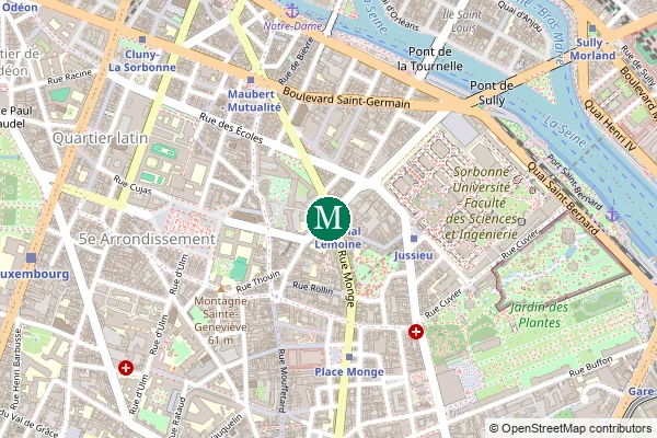 Carte de la station de métro Cardinal Lemoine à Paris
