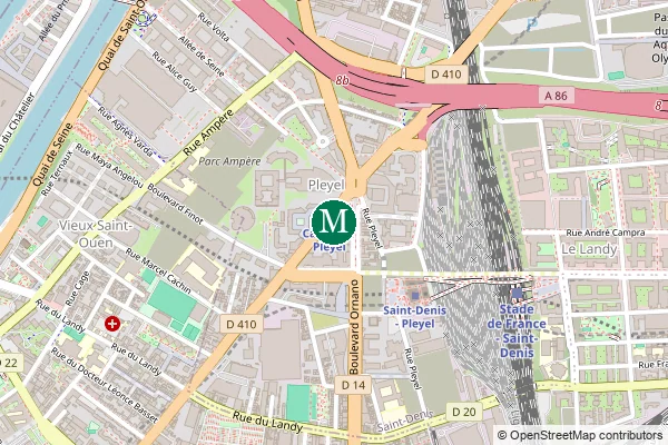 Carte de la station de métro Carrefour Pleyel à Paris