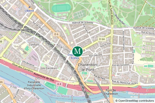 Carte de la station de métro Charenton - Écoles à Paris