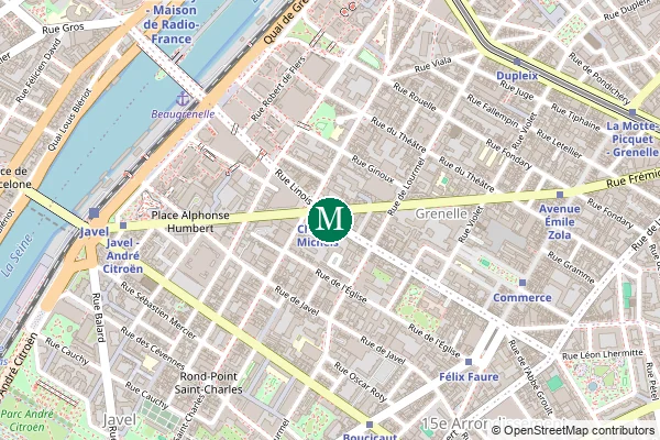 Carte de la station de métro Charles Michels à Paris