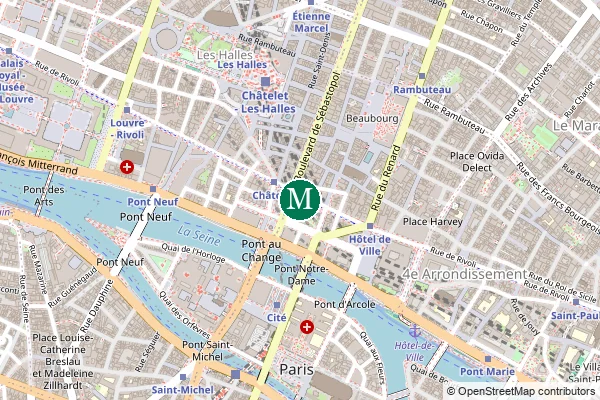 Carte de la station de métro Châtelet à Paris