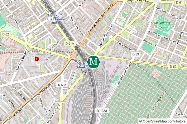 Carte de la station de métro Châtillon - Montrouge à Paris