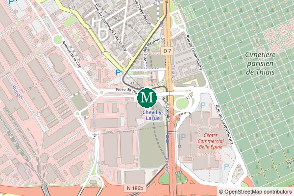 Carte de la station de métro Chevilly-Larue à Paris