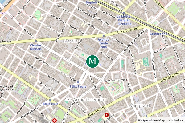 Carte de la station de métro Commerce à Paris