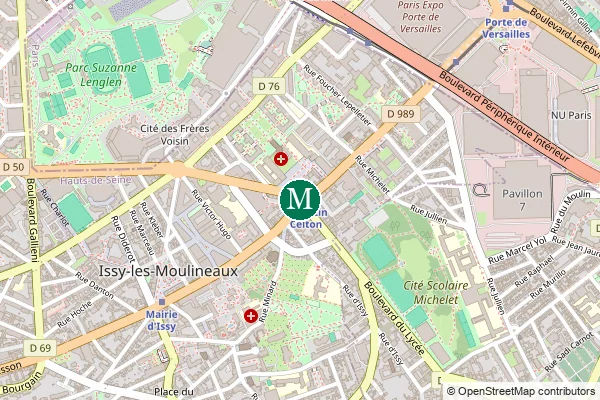 Carte de la station de métro Corentin Celton à Paris