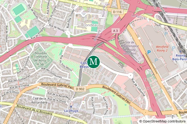 Carte de la station de métro Coteaux Beauclair à Paris