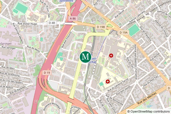 Carte de la station de métro Créteil - L'Échat à Paris