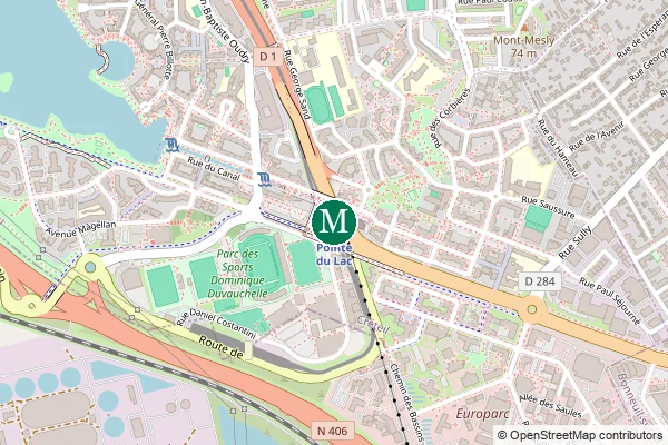Carte de la station de métro Pointe du Lac à Paris