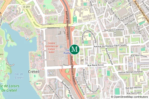 Carte de la station de métro Créteil - Préfecture à Paris