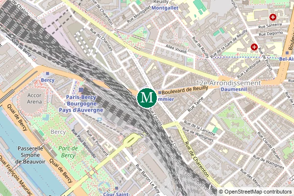 Carte de la station de métro Dugommier à Paris