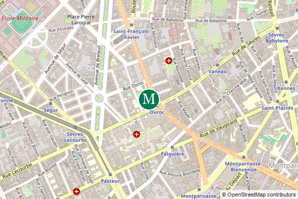 Carte de la station de métro Duroc à Paris