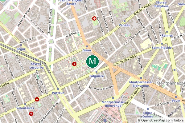 Carte de la station de métro Falguière à Paris