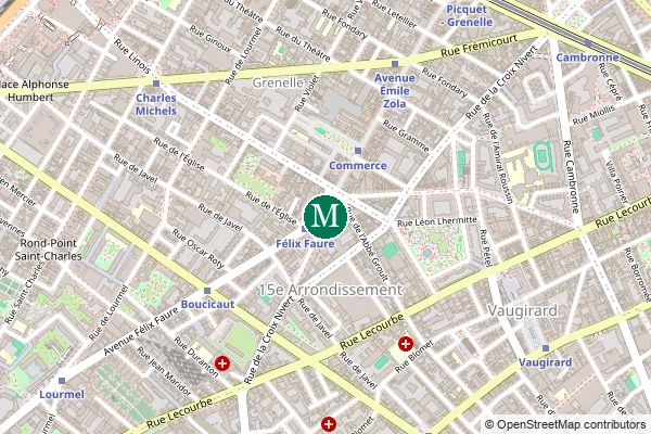 Carte de la station de métro Félix Faure à Paris