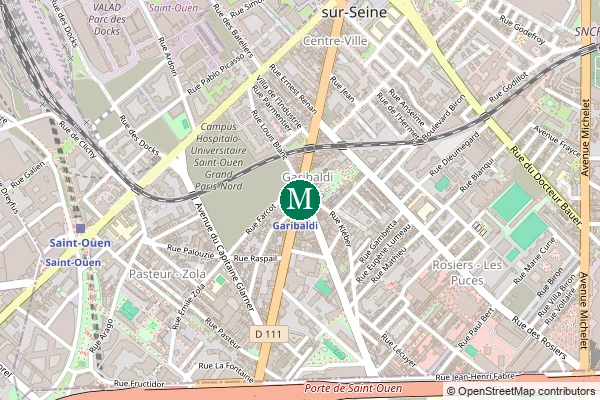 Carte de la station de métro Garibaldi à Paris