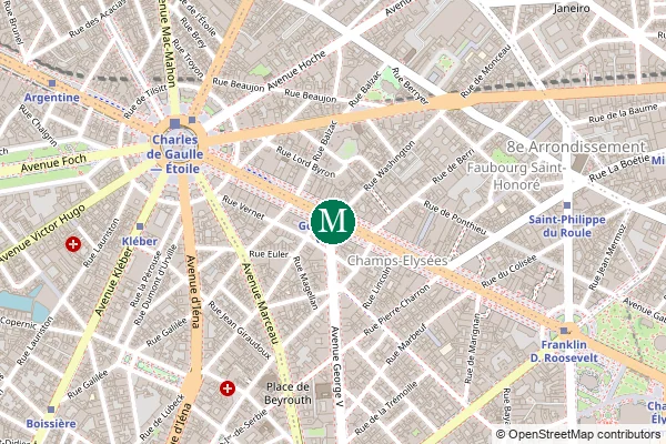 Carte de la station de métro George V à Paris