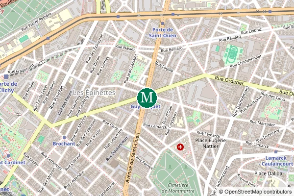 Carte de la station de métro Guy Môquet à Paris