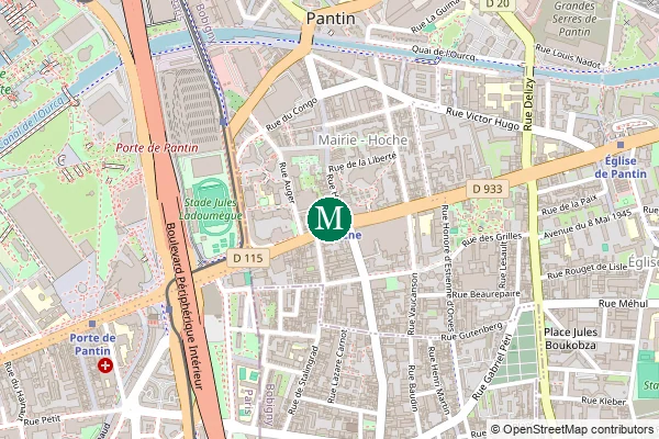 Carte de la station de métro Hoche à Paris