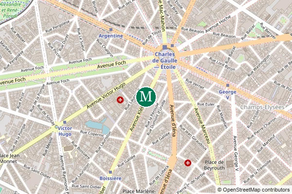 Carte de la station de métro Kléber à Paris