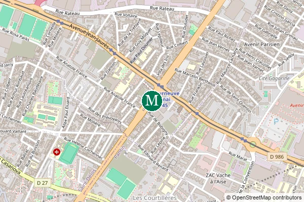 Carte de la station de métro La Courneuve - 8 Mai 1945 à Paris