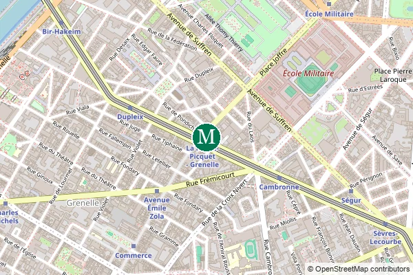 Carte de la station de métro La Motte-Picquet - Grenelle à Paris