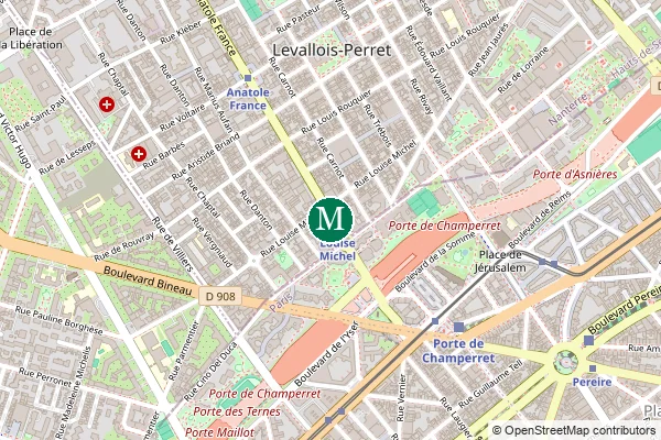 Carte de la station de métro Louise Michel à Paris