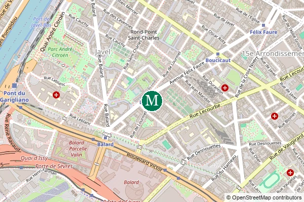 Carte de la station de métro Lourmel à Paris