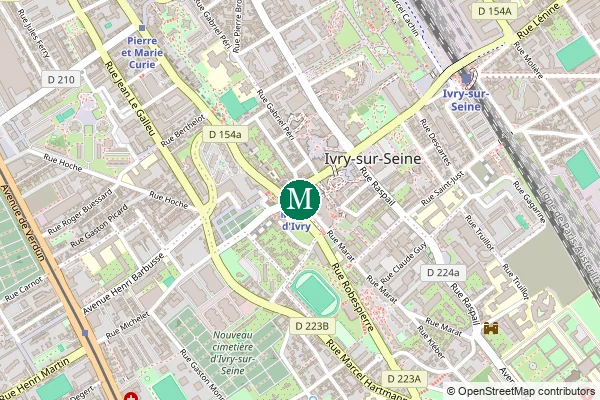 Carte de la station de métro Mairie d'Ivry à Paris