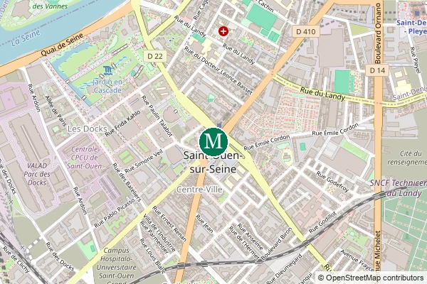 Carte de la station de métro Mairie de Saint-Ouen à Paris