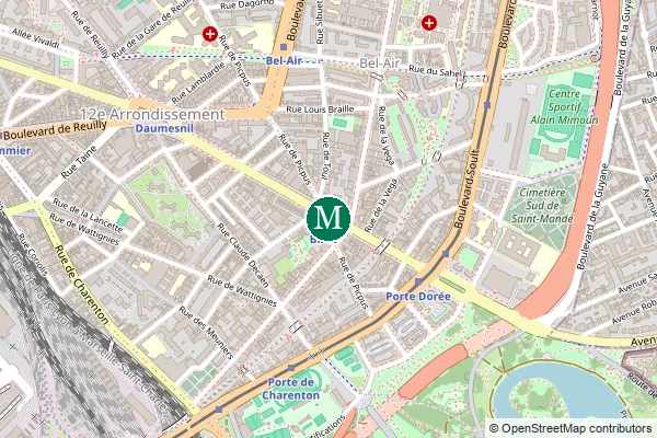 Carte de la station de métro Michel Bizot à Paris