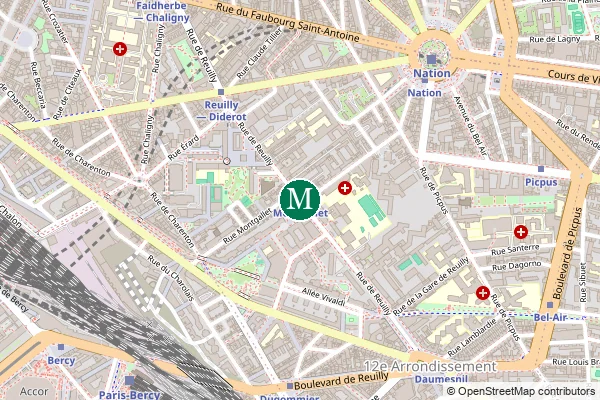 Carte de la station de métro Montgallet à Paris