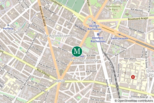 Carte de la station de métro Mouton-Duvernet à Paris