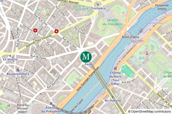 Carte de la station de métro Passy à Paris