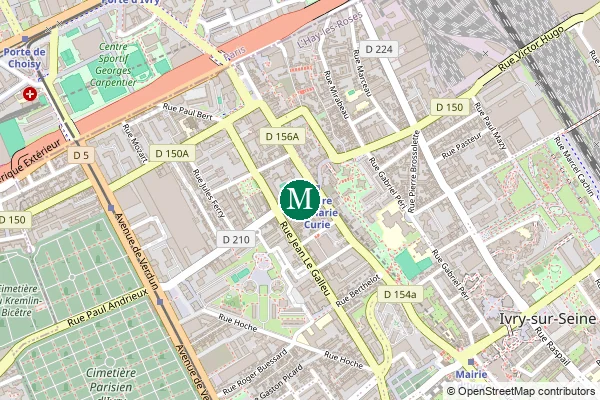 Carte de la station de métro Pierre et Marie Curie à Paris