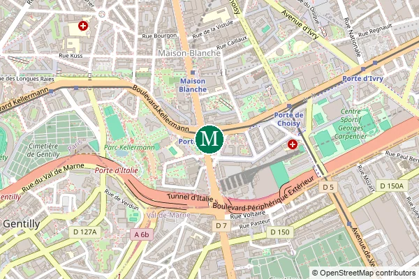 Carte de la station de métro Porte d'Italie à Paris