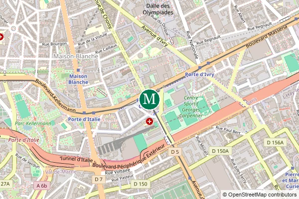 Carte de la station de métro Porte de Choisy à Paris