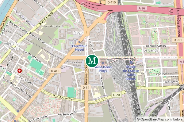 Carte de la station de métro Saint-Denis - Pleyel à Paris