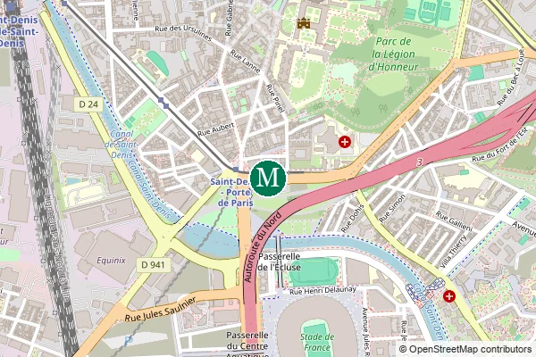 Carte de la station de métro Saint-Denis - Porte de Paris à Paris