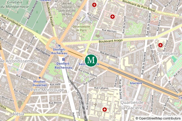 Carte de la station de métro Saint-Jacques à Paris