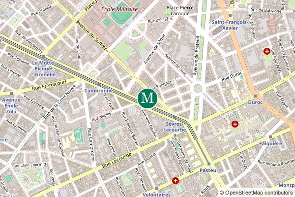 Carte de la station de métro Ségur à Paris