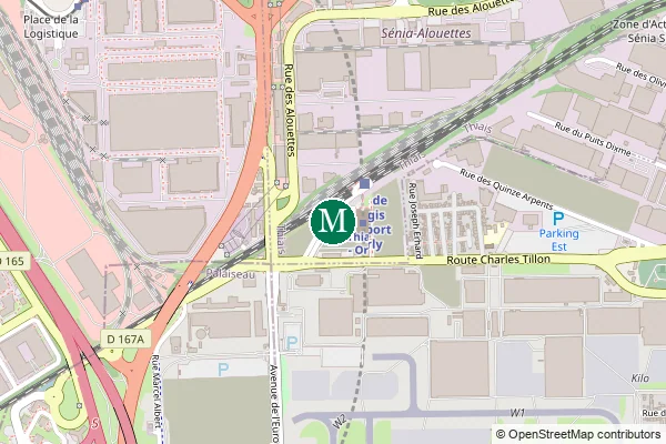 Carte de la station de métro Thiais - Orly à Paris