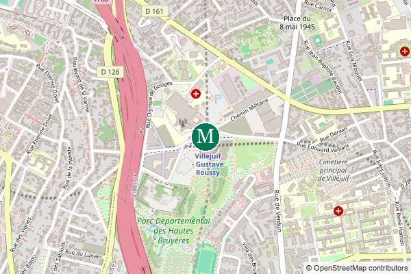 Carte de la station de métro Villejuif - Gustave Roussy à Paris